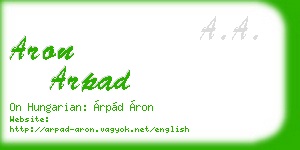 aron arpad business card